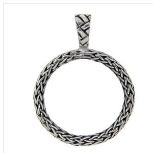 Solid Sterling Wheat Circle Of Life Pendant 1.5in